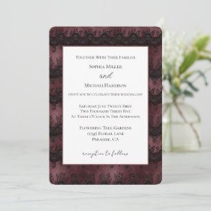 Invitation Mariage Faux Lac Bourgogne Noir