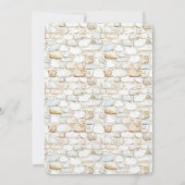 Invitation Mariage Faux Pierres Blanches Crème Grises   (Dos)