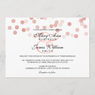 Invitation Mariage Faux Rose Gold Foil Parties scintillant