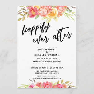 Invitation Mariage Féérique aux Fleurs Éclatantes