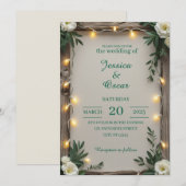 Invitation Mariage Féérique Rustique (Devant / Derrière)