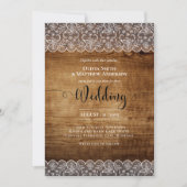 Invitation Mariage Ferme Maison de Campagne Rustique Dentelle (Devant)