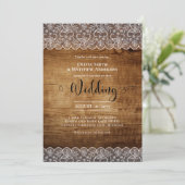 Invitation Mariage Ferme Maison de Campagne Rustique Dentelle (Debout devant)