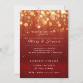 Invitation Mariage Festif moderne Sparkling Red Lights (Devant)
