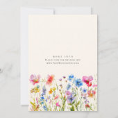 Invitation Mariage Festive Bright Watercolor Fleurs sauvages (Dos)