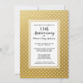 Invitation Mariage fête anniversaire Polka moderne 50e or (Devant)