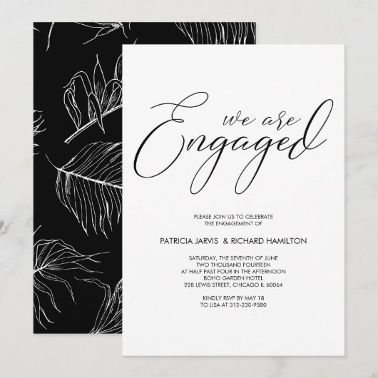 Invitation Mariage Fête de Fiançailles Écriture de Scénario (Devant / Derrière)