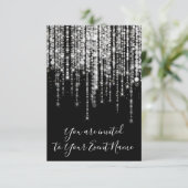 Invitation Mariage Fête des mariées Pastel Chaînes Noir Blanc (Debout devant)