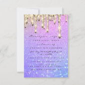 Invitation Mariage Fête Douze Ans Rose Paillettes Holographiq (Devant)