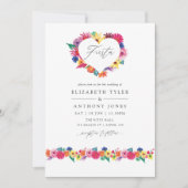 Invitation Mariage Fête Florale Aquarelle (Devant)