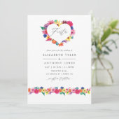 Invitation Mariage Fête Florale Aquarelle (Debout devant)