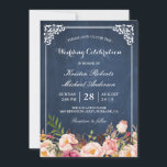 Invitation Mariage Fête Rose Floral Blue Chalkboard<br><div class="desc">Créez votre invitation parfaite avec ce modèle pré-conçu, vous pouvez facilement la personnaliser pour être le vôtre. Pour plus de personnalisation, cliquez sur le lien "customiser plus loin" et utilisez notre outil de conception facile à utiliser pour modifier ce modèle. Si vous préférez les papiers plus épais / Finition mat,...</div>