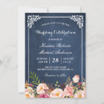 Invitation Mariage Fête Rose Floral Blue Chalkboard<br><div class="desc">Créez votre invitation parfaite avec ce modèle pré-conçu, vous pouvez facilement la personnaliser pour être le vôtre. Pour plus de personnalisation, cliquez sur le lien "customiser plus loin" et utilisez notre outil de conception facile à utiliser pour modifier ce modèle. Si vous préférez les papiers plus épais / Finition mat,...</div>