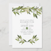 Invitation Mariage Feuillage Aquarelle (Devant)