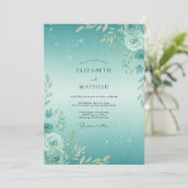 Invitation Mariage Feuillage Aquarelle Mousse de Mer (Debout devant)