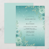 Invitation Mariage Feuillage Aquarelle Mousse de Mer (Devant / Derrière)