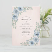 Invitation Mariage Feuillage Bleuet de Jardin (Debout devant)