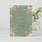 Invitation Mariage Feuillage Champagne Mousse (Debout devant)