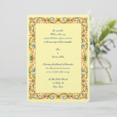 Invitation Mariage Feuillage Couleur Baroque Rétro Rococo 168 (Debout devant)