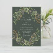 Invitation Mariage Feuillage de Prunier Olive Sage (Debout devant)