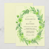 Invitation Mariage Feuillage Fougère Beurre (Devant / Derrière)