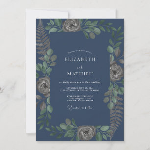 Invitation Mariage Feuillage Peint en Acier