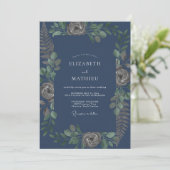 Invitation Mariage Feuillage Peint en Acier (Debout devant)