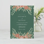 Invitation Mariage Feuillage Peint en Terracotta (Debout devant)