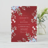 Invitation Mariage Feuillage Peint Rouille de Prairie (Debout devant)