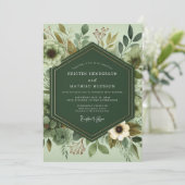 Invitation Mariage Feuillage Serein Sage (Debout devant)