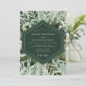 Invitation Mariage Feuillage Verdoyant Sage (Debout devant)