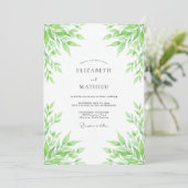 Invitation Mariage Feuillage Vert Luxuriant (Debout devant)