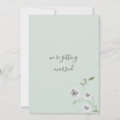 Invitation Mariage feuille à l'aquarelle de menthe blanche (Dos)