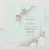 Invitation Mariage Feuille Aérienne Céladon (Devant / Derrière)