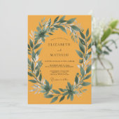 Invitation Mariage Feuille Ambrée (Debout devant)