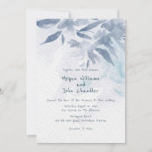 Invitation Mariage Feuille Aquarelle bleu doux (Devant)