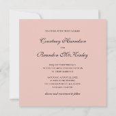 Invitation Mariage Feuille Blush Modern Photo Gold (Dos)