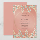 Invitation Mariage feuille cannelle (Devant / Derrière)