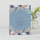 Invitation Mariage Feuille d'Abricot en Acier (Debout devant)