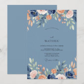 Invitation Mariage Feuille d'Abricot en Acier (Devant / Derrière)