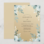 Invitation Mariage Feuille d'Acier Beige (Devant / Derrière)