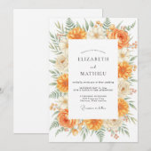 Invitation Mariage feuille d'Amber Dahlia (Devant / Derrière)