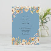 Invitation Mariage Feuille d'Ambre Acier (Debout devant)