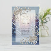 Invitation Mariage feuille d'améthyste de pervenche (Debout devant)