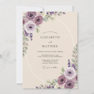 Invitation Mariage Feuille d'Améthyste Mauve
