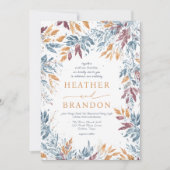 Invitation Mariage Feuille d'aquarelle d'automne (Devant)