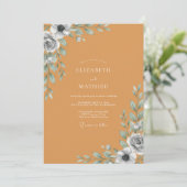 Invitation Mariage Feuille d'Ardoise Ocre (Debout devant)