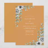 Invitation Mariage Feuille d'Ardoise Ocre (Devant / Derrière)