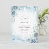 Invitation Mariage Feuille d'Argent Glacé (Debout devant)