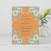 Invitation Mariage Feuille d'Argent Ocre (Debout devant)